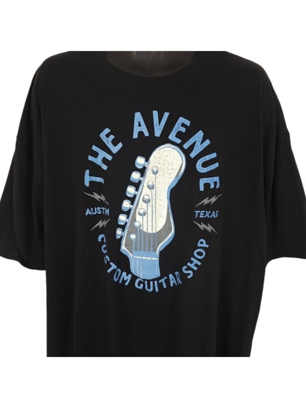 Austin Texas T Shirt Mens Size 3XLT Black The Avenue Custom Guitar Shop